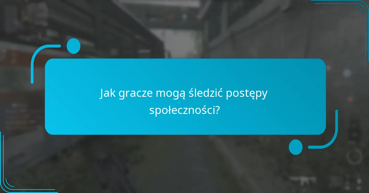 Jak gracze mogą śledzić postępy społeczności?