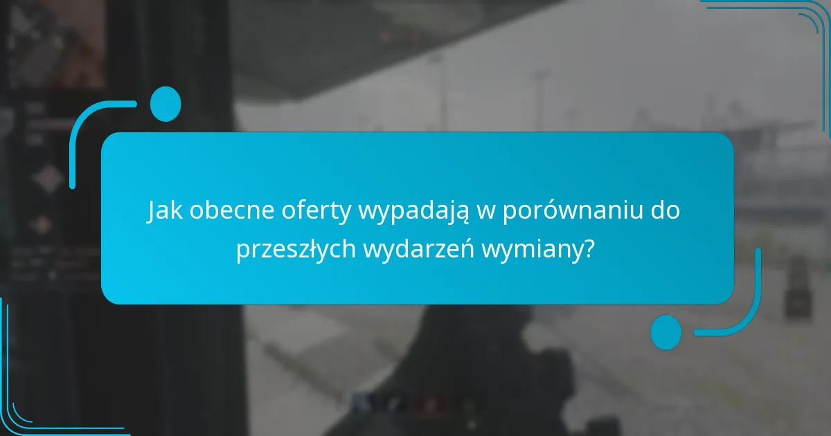 Jak obecne oferty wypadają w porównaniu do przeszłych wydarzeń wymiany?